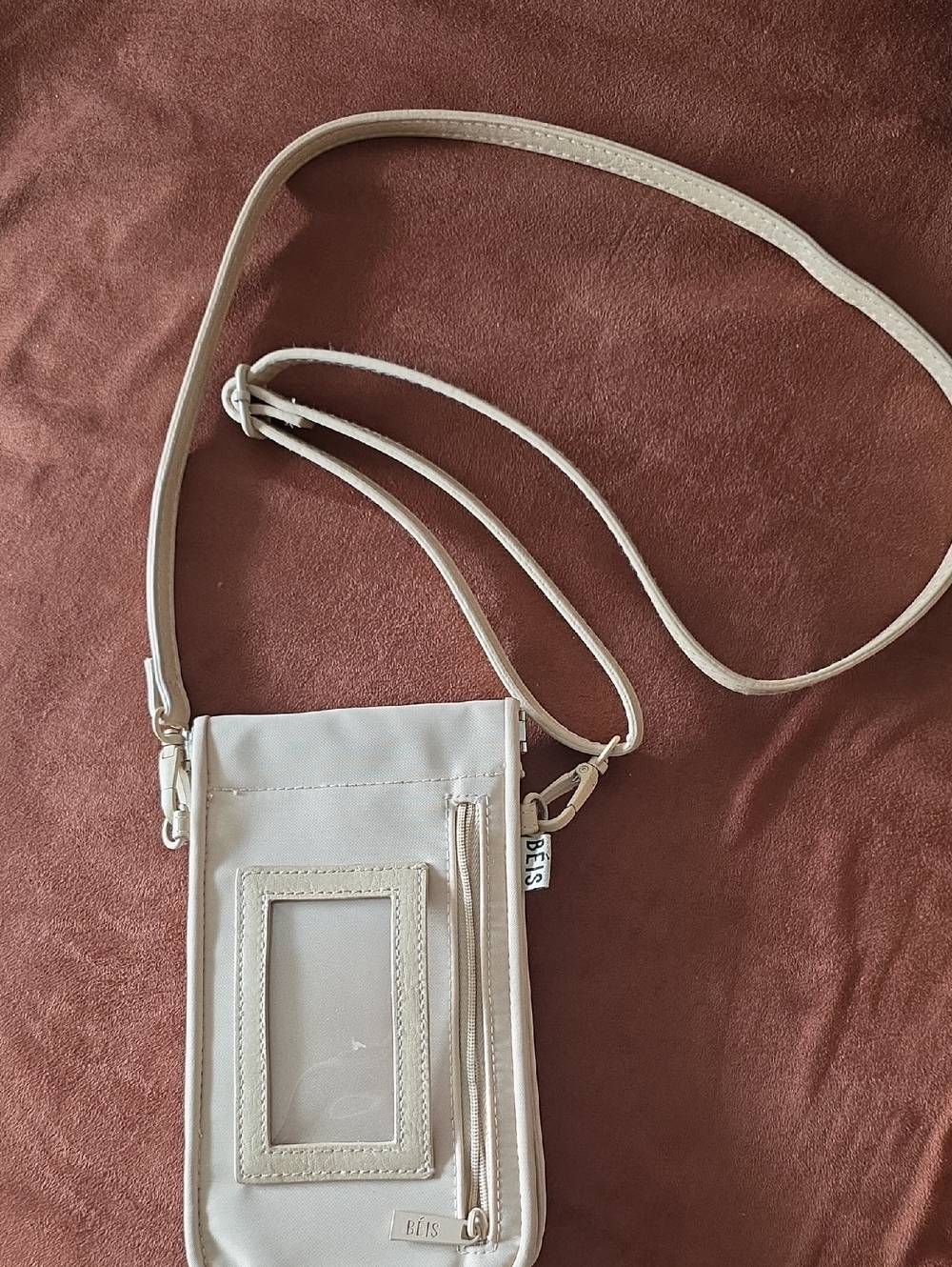 Lightweight Cream Crossbody ID Bag